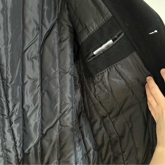 Strauss Men’s Insulated Wool Blend Black Winter Pea Coat Jacket - Picture 7 of 9